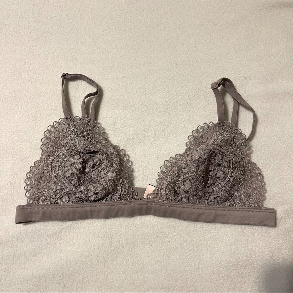 Grey lace bralette